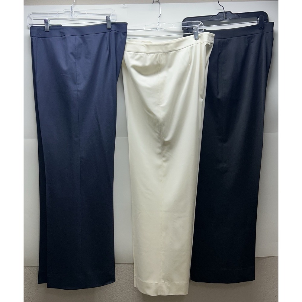 Lafayette 148 New York "Menswear" Stretch Wool Trousers Bundle Size 16